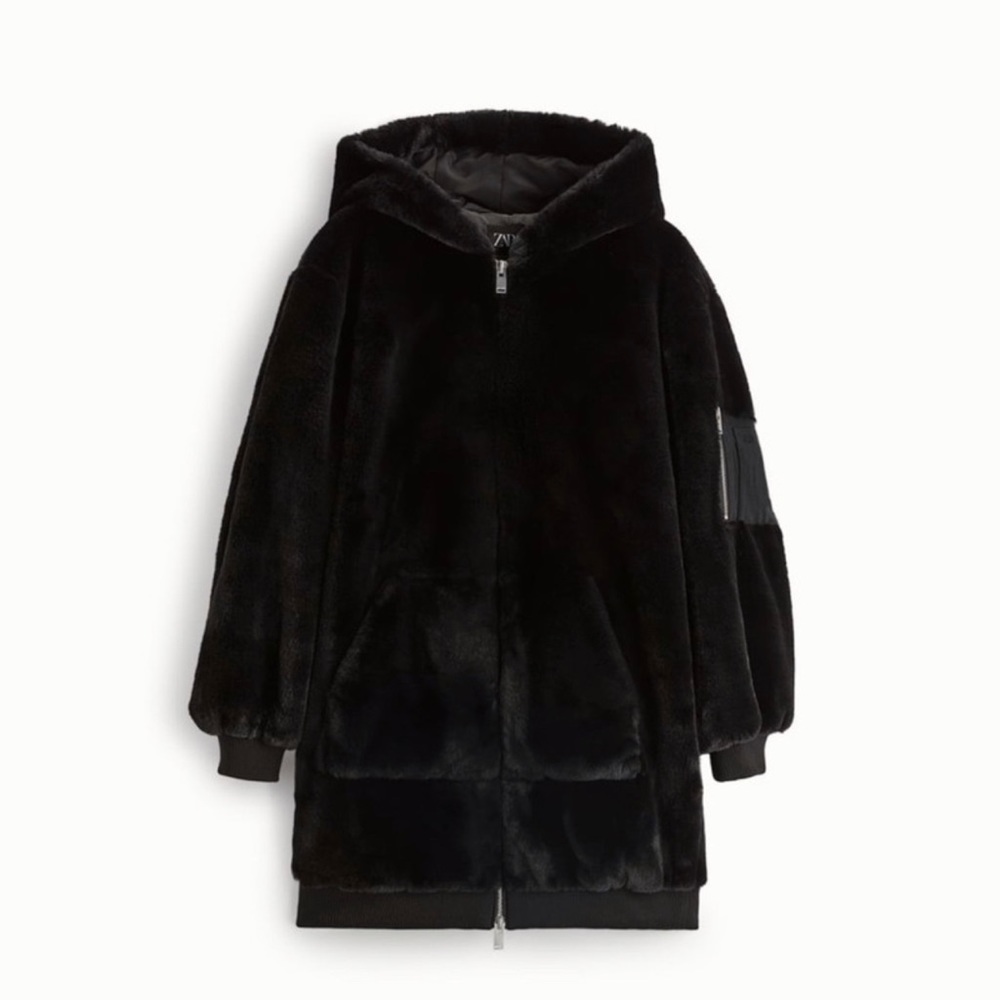 ZARA Faux fur long jacket
